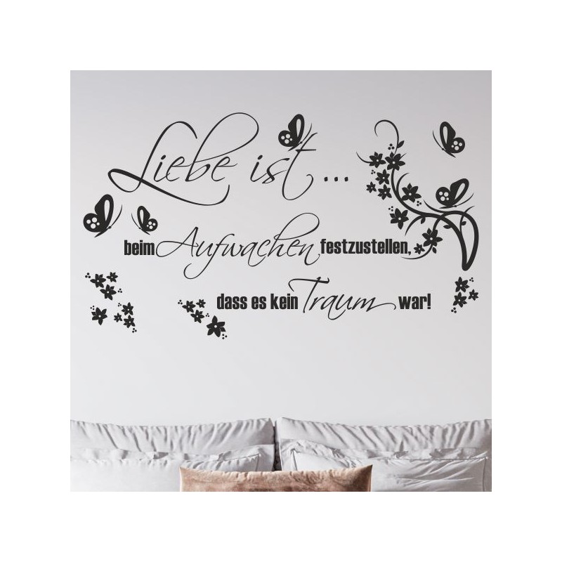 Wandaufkleber Wandtattoo Aufkleber Wand Liebe ist.. Endlosschleife Wunschnamen Ehepartner Verliebte Sprüche Familie Worte Herz