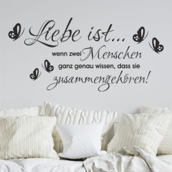 Wandaufkleber Wandtattoo Aufkleber Wand Liebe ist.. Endlosschleife Wunschnamen Ehepartner Verliebte Sprüche Familie Worte Herz