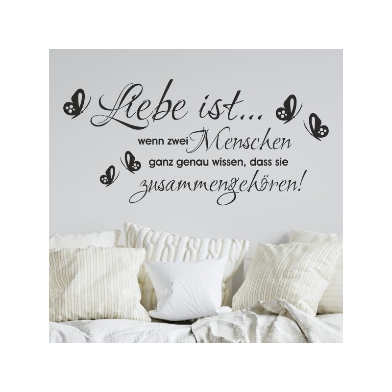 Wandaufkleber Wandtattoo Aufkleber Wand Liebe ist.. Endlosschleife Wunschnamen Ehepartner Verliebte Sprüche Familie Worte Herz