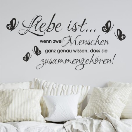 Wandaufkleber Wandtattoo Aufkleber Wand Liebe ist.. Endlosschleife Wunschnamen Ehepartner Verliebte Sprüche Familie Worte Herz