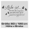 Wandaufkleber Wandtattoo Aufkleber Wand Liebe ist.. Endlosschleife Wunschnamen Ehepartner Verliebte Sprüche Familie Worte Herz