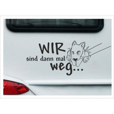 Wohnmobil Aufkleber SET Dog - Wir sind mal weg! Wohnwagen Camper Camping Auto WOMO