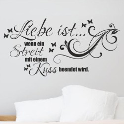 Wandaufkleber Wandtattoo Aufkleber Wand Liebe ist.. Endlosschleife Wunschnamen Ehepartner Verliebte Sprüche Familie Worte Herz