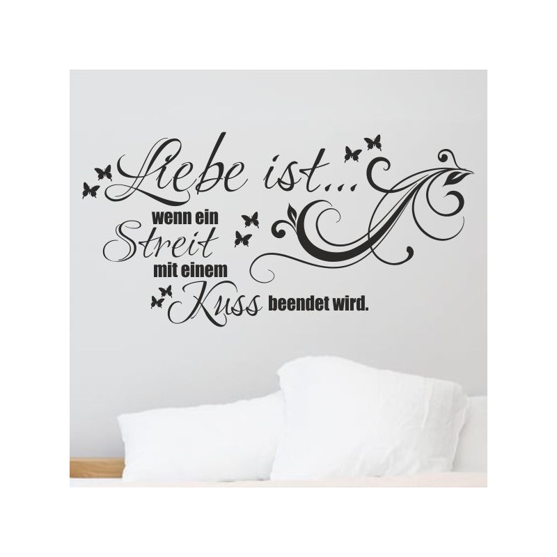Wandaufkleber Wandtattoo Aufkleber Wand Liebe ist.. Endlosschleife Wunschnamen Ehepartner Verliebte Sprüche Familie Worte Herz