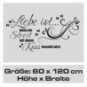 Wandaufkleber Wandtattoo Aufkleber Wand Liebe ist.. Endlosschleife Wunschnamen Ehepartner Verliebte Sprüche Familie Worte Herz