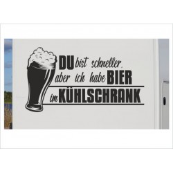 Wohnmobil Aufkleber Spruch Bier im Kühlschrank  Wohnwagen Camper Camping Auto WOMO