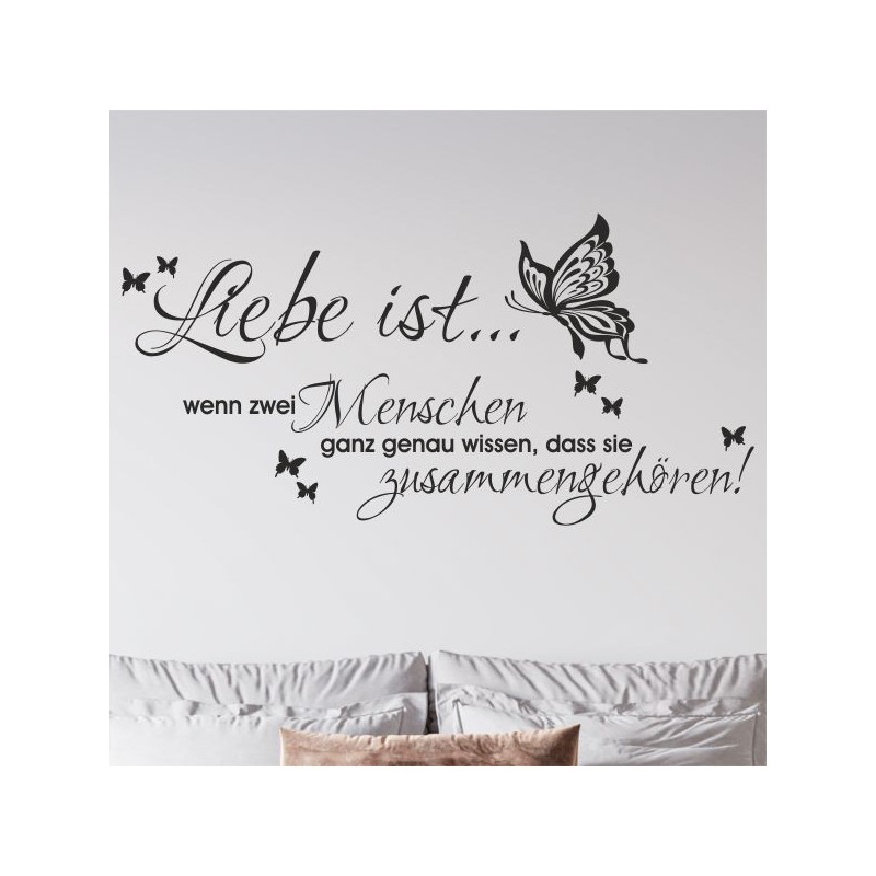 Wandaufkleber Wandtattoo Aufkleber Wand Liebe ist.. Endlosschleife Wunschnamen Ehepartner Verliebte Sprüche Familie Worte Herz