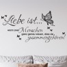 Wandaufkleber Wandtattoo Aufkleber Wand Liebe ist.. Endlosschleife Wunschnamen Ehepartner Verliebte Sprüche Familie Worte Herz