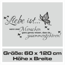 Wandaufkleber Wandtattoo Aufkleber Wand Liebe ist.. Endlosschleife Wunschnamen Ehepartner Verliebte Sprüche Familie Worte Herz