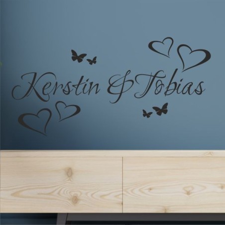 Wandaufkleber Wandtattoo Aufkleber Wand Liebe ist.. Endlosschleife Wunschnamen Ehepartner Verliebte Sprüche Familie Worte Herz