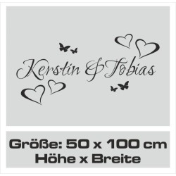 Wandaufkleber Wandtattoo Aufkleber Wand Liebe ist.. Endlosschleife Wunschnamen Ehepartner Verliebte Sprüche Familie Worte Herz