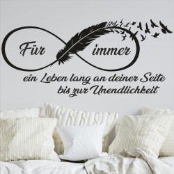 Wandaufkleber Wandtattoo Aufkleber Wand Liebe ist.. Endlosschleife Wunschnamen Ehepartner Verliebte Sprüche Familie Worte Herz