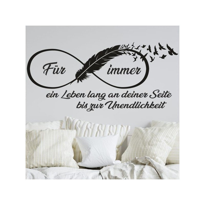 Wandaufkleber Wandtattoo Aufkleber Wand Liebe ist.. Endlosschleife Wunschnamen Ehepartner Verliebte Sprüche Familie Worte Herz