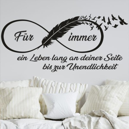 Wandaufkleber Wandtattoo Aufkleber Wand Liebe ist.. Endlosschleife Wunschnamen Ehepartner Verliebte Sprüche Familie Worte Herz