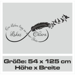 Wandaufkleber Wandtattoo Aufkleber Wand Liebe ist.. Endlosschleife Wunschnamen Ehepartner Verliebte Sprüche Familie Worte Herz