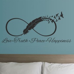 Wandaufkleber Wandtattoo Aufkleber Wand Liebe ist.. Endlosschleife Wunschnamen Ehepartner Verliebte Sprüche Familie Worte Herz