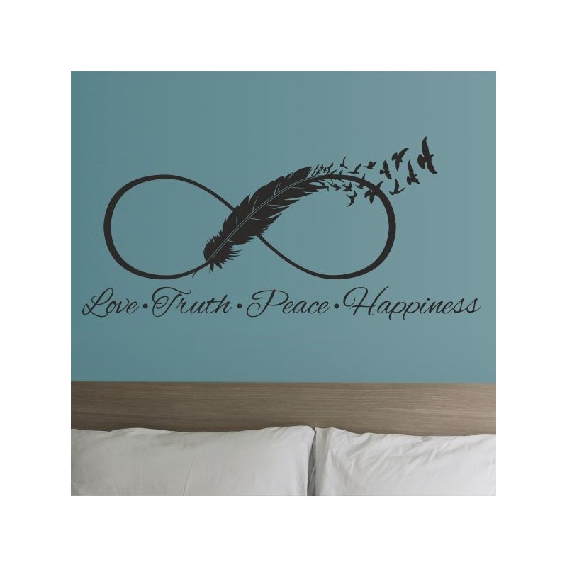 Wandaufkleber Wandtattoo Aufkleber Wand Liebe ist.. Endlosschleife Wunschnamen Ehepartner Verliebte Sprüche Familie Worte Herz