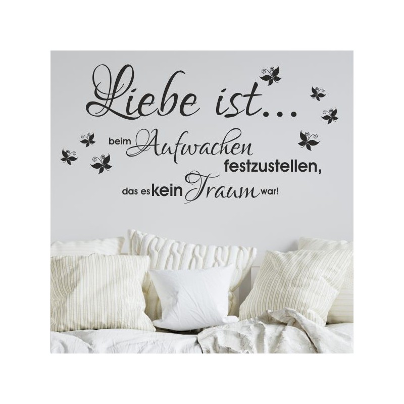 Wandaufkleber Wandtattoo Aufkleber Wand Liebe ist.. Endlosschleife Wunschnamen Ehepartner Verliebte Sprüche Familie Worte Herz