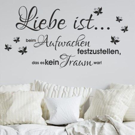 Wandaufkleber Wandtattoo Aufkleber Wand Liebe ist.. Endlosschleife Wunschnamen Ehepartner Verliebte Sprüche Familie Worte Herz