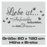 Wandaufkleber Wandtattoo Aufkleber Wand Liebe ist.. Endlosschleife Wunschnamen Ehepartner Verliebte Sprüche Familie Worte Herz