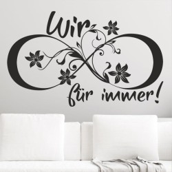 Wandaufkleber Wandtattoo Aufkleber Wand Liebe ist.. Endlosschleife Wunschnamen Ehepartner Verliebte Sprüche Familie Worte Herz