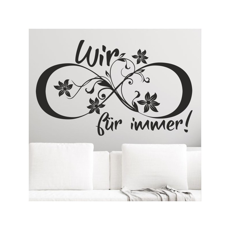 Wandaufkleber Wandtattoo Aufkleber Wand Liebe ist.. Endlosschleife Wunschnamen Ehepartner Verliebte Sprüche Familie Worte Herz