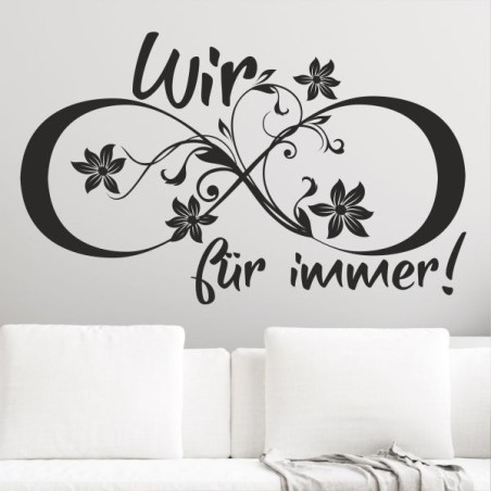 Wandaufkleber Wandtattoo Aufkleber Wand Liebe ist.. Endlosschleife Wunschnamen Ehepartner Verliebte Sprüche Familie Worte Herz