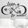 Wandaufkleber Wandtattoo Aufkleber Wand Liebe ist.. Endlosschleife Wunschnamen Ehepartner Verliebte Sprüche Familie Worte Herz