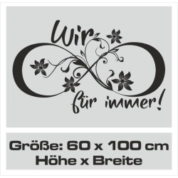 Wandaufkleber Wandtattoo Aufkleber Wand Liebe ist.. Endlosschleife Wunschnamen Ehepartner Verliebte Sprüche Familie Worte Herz