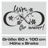 Wandaufkleber Wandtattoo Aufkleber Wand Liebe ist.. Endlosschleife Wunschnamen Ehepartner Verliebte Sprüche Familie Worte Herz