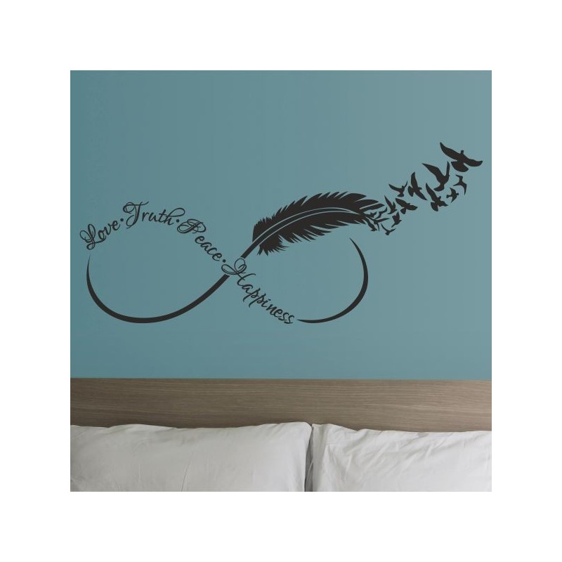 Wandaufkleber Wandtattoo Aufkleber Wand Liebe ist.. Endlosschleife Wunschnamen Ehepartner Verliebte Sprüche Familie Worte Herz