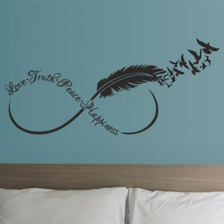 Wandaufkleber Wandtattoo Aufkleber Wand Liebe ist.. Endlosschleife Wunschnamen Ehepartner Verliebte Sprüche Familie Worte Herz