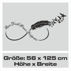 Wandaufkleber Wandtattoo Aufkleber Wand Liebe ist.. Endlosschleife Wunschnamen Ehepartner Verliebte Sprüche Familie Worte Herz