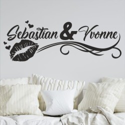 Wandaufkleber Wandtattoo Aufkleber Wand Liebe ist.. Endlosschleife Wunschnamen Ehepartner Verliebte Sprüche Familie Worte Herz