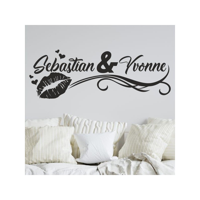 Wandaufkleber Wandtattoo Aufkleber Wand Liebe ist.. Endlosschleife Wunschnamen Ehepartner Verliebte Sprüche Familie Worte Herz