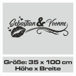 Wandaufkleber Wandtattoo Aufkleber Wand Liebe ist.. Endlosschleife Wunschnamen Ehepartner Verliebte Sprüche Familie Worte Herz