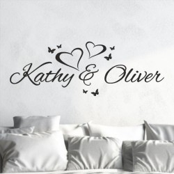 Wandaufkleber Wandtattoo Aufkleber Wand Liebe ist.. Endlosschleife Wunschnamen Ehepartner Verliebte Sprüche Familie Worte Herz