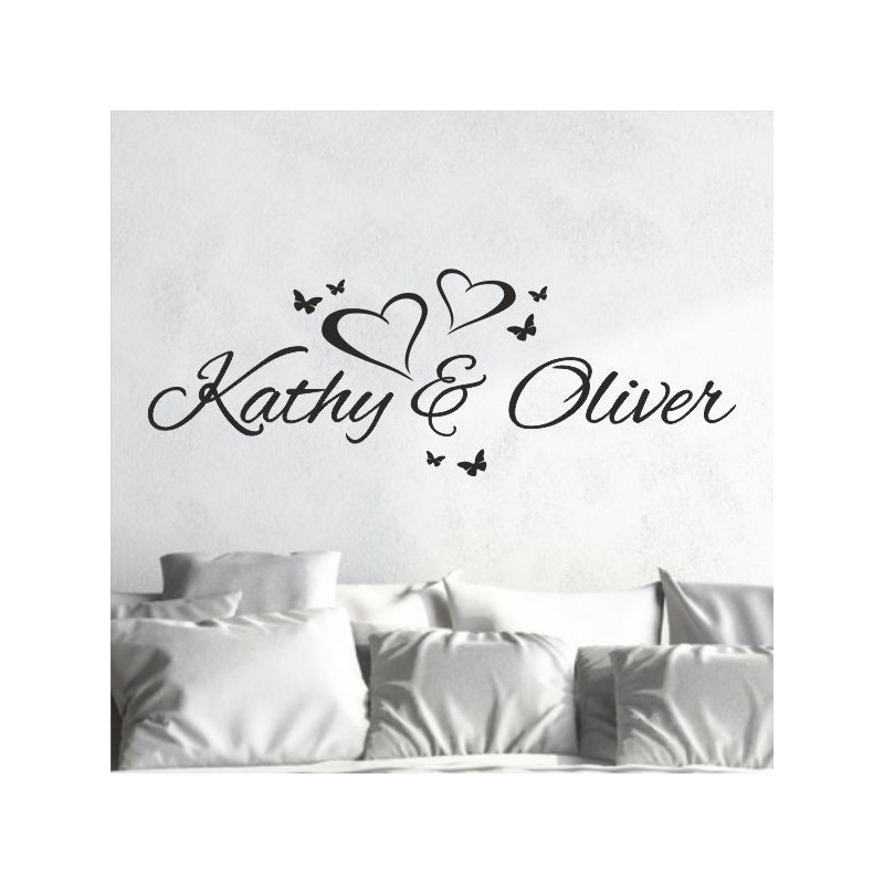 Wandaufkleber Wandtattoo Aufkleber Wand Liebe ist.. Endlosschleife Wunschnamen Ehepartner Verliebte Sprüche Familie Worte Herz