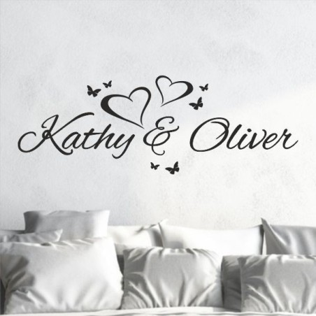 Wandaufkleber Wandtattoo Aufkleber Wand Liebe ist.. Endlosschleife Wunschnamen Ehepartner Verliebte Sprüche Familie Worte Herz