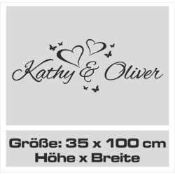 Wandaufkleber Wandtattoo Aufkleber Wand Liebe ist.. Endlosschleife Wunschnamen Ehepartner Verliebte Sprüche Familie Worte Herz