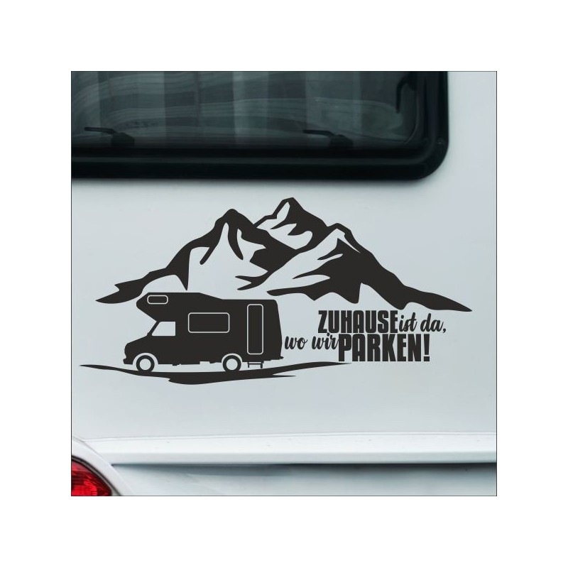 Aufkleber Wohnmobil Wohnwagen Reise Camping Auto Reisemobil Möwe Meer Kompass Globus Strand Palme Urlaub Spruch Familie Zuhause