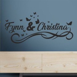 Wandaufkleber Wandtattoo Aufkleber Wand Liebe ist.. Endlosschleife Wunschnamen Ehepartner Verliebte Sprüche Familie Worte Herz