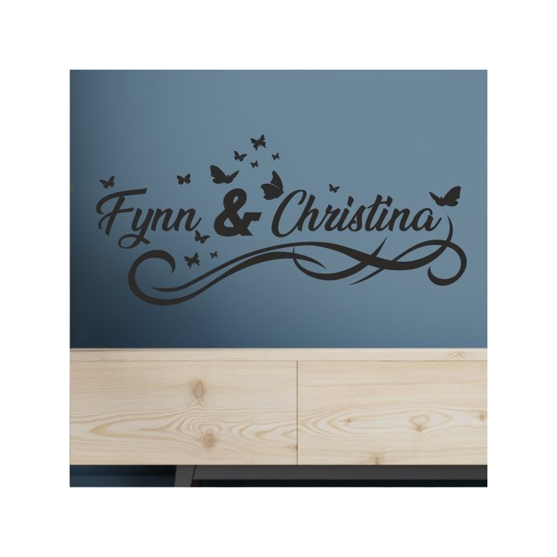 Wandaufkleber Wandtattoo Aufkleber Wand Liebe ist.. Endlosschleife Wunschnamen Ehepartner Verliebte Sprüche Familie Worte Herz