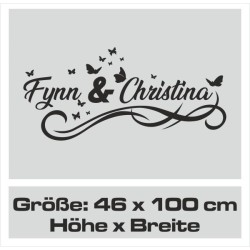 Wandaufkleber Wandtattoo Aufkleber Wand Liebe ist.. Endlosschleife Wunschnamen Ehepartner Verliebte Sprüche Familie Worte Herz