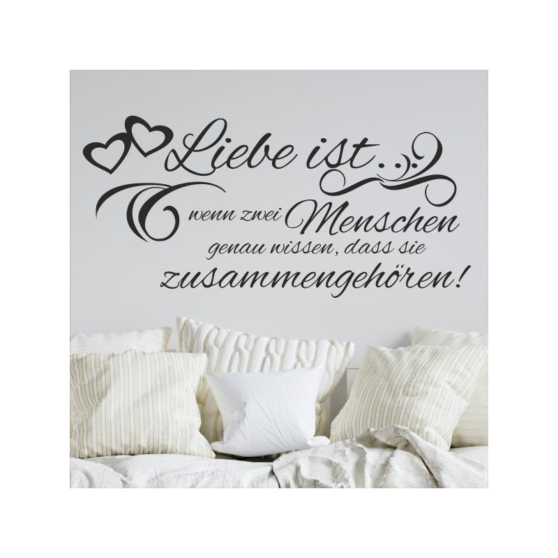 Wandaufkleber Wandtattoo Aufkleber Wand Liebe ist.. Endlosschleife Wunschnamen Ehepartner Verliebte Sprüche Familie Worte Herz
