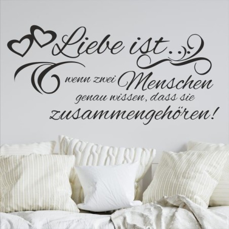 Wandaufkleber Wandtattoo Aufkleber Wand Liebe ist.. Endlosschleife Wunschnamen Ehepartner Verliebte Sprüche Familie Worte Herz