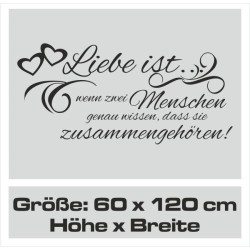 Wandaufkleber Wandtattoo Aufkleber Wand Liebe ist.. Endlosschleife Wunschnamen Ehepartner Verliebte Sprüche Familie Worte Herz