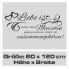 Wandaufkleber Wandtattoo Aufkleber Wand Liebe ist.. Endlosschleife Wunschnamen Ehepartner Verliebte Sprüche Familie Worte Herz