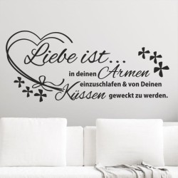 Wandaufkleber Wandtattoo Aufkleber Wand Liebe ist.. Endlosschleife Wunschnamen Ehepartner Verliebte Sprüche Familie Worte Herz