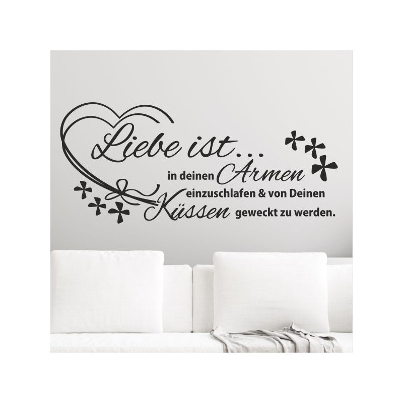 Wandaufkleber Wandtattoo Aufkleber Wand Liebe ist.. Endlosschleife Wunschnamen Ehepartner Verliebte Sprüche Familie Worte Herz
